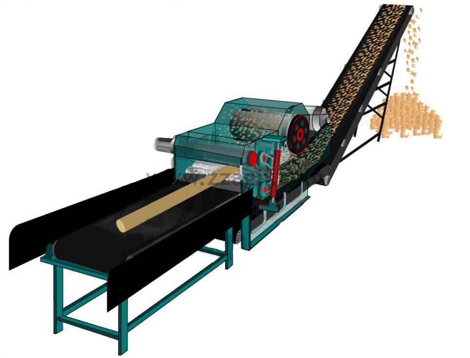 drum type wood chipping machine