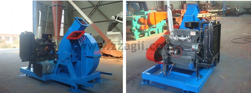 diesel engine wood chipping machine