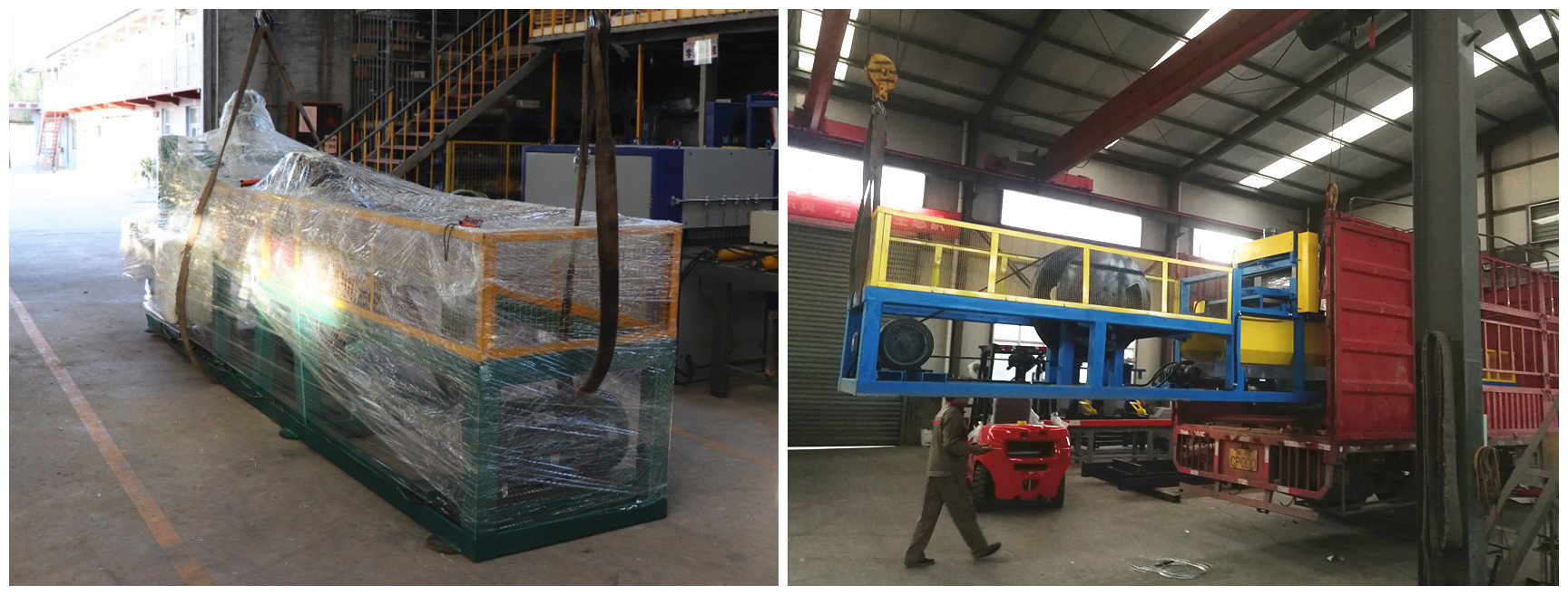 Delivery of wood wool machine